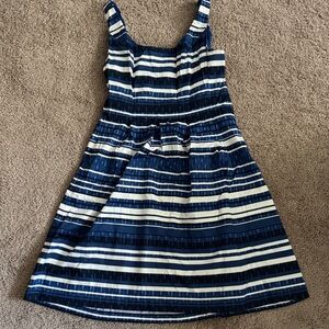 Nine West Navy and White Striped Casual Dress